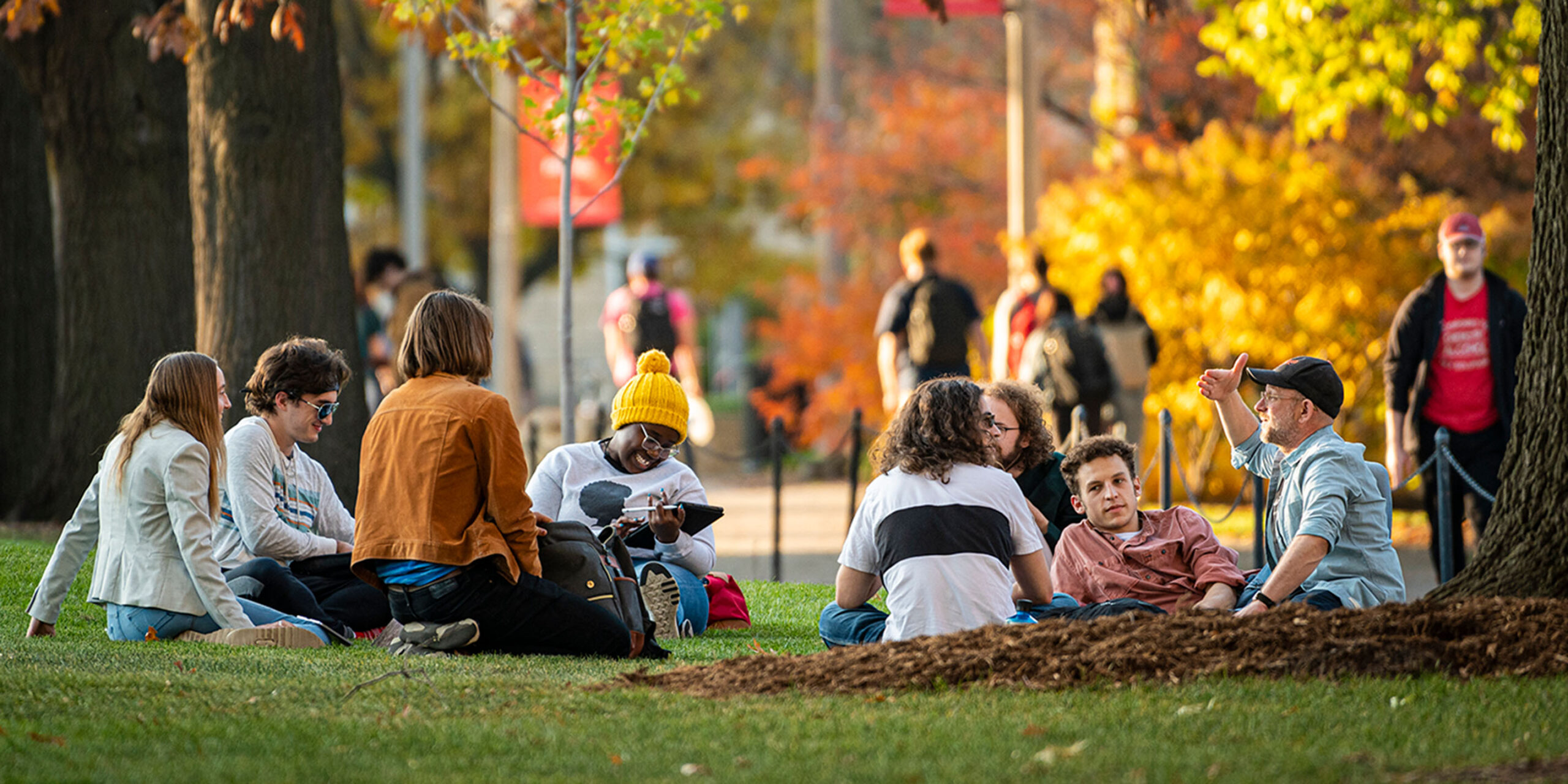 Students relaxing on Bascom Hill