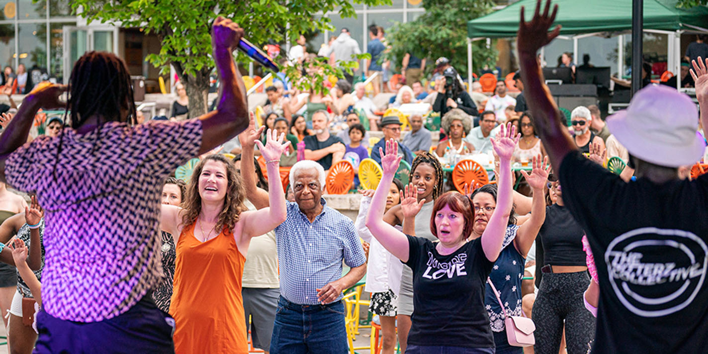 People enjoying music at the Terrace